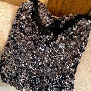 Bebe sequin stretch corset - XXS - Black